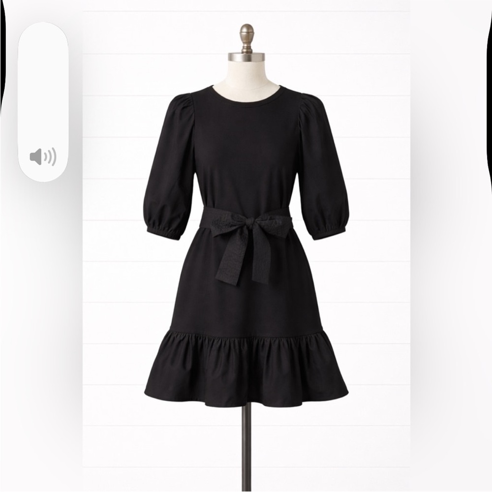 NWT Caslon – Mixed Media Sweatshirt Dress – Black – Sz S
